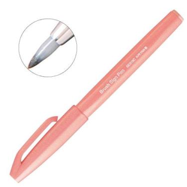 Imagem de Caneta Pincel Brush Sign Pentel Lettering Desenho Caligrafia, Laranja 