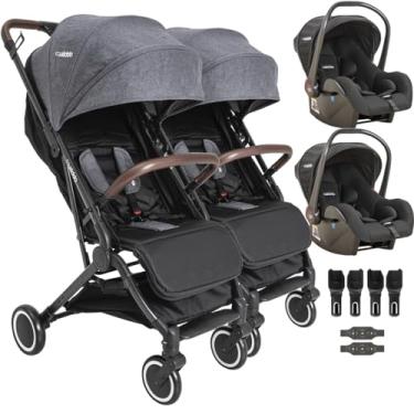 Imagem de Carrinho para Gemeos 2 Bebe Conforto Kiddo Sprint II Grafite