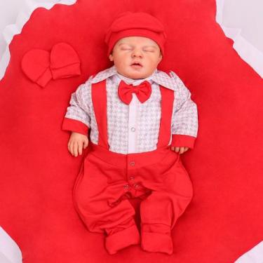 Imagem de Saída de Maternidade Menino Aconchego Suspensório Miguel 04 Peças P - 