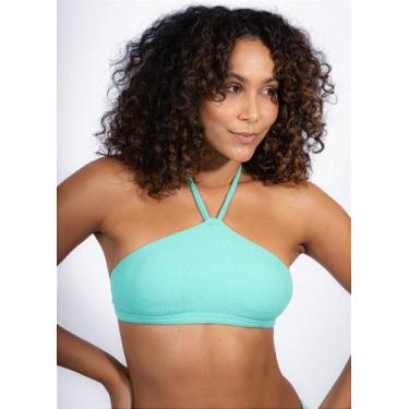 Imagem de Top biquíni frente única verde água textura - Modele, GG