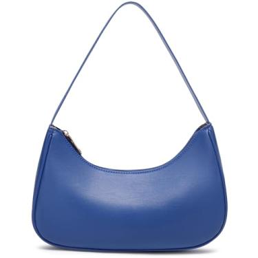 Imagem de Bolsa de ombro moderna para mulheres fofas Hobo Tote Mini Clutch Underarm Purse para uso diário/trabalho/viagem/passeios casuais, Azul, Small