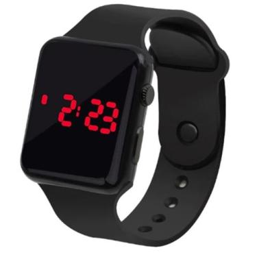 Imagem de Relógio Digital Infantil Adulto De Led Pulseira Bracelete Quadrado pre