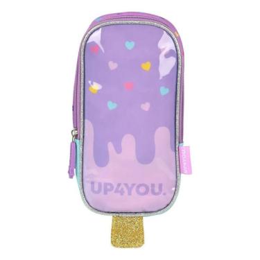 Imagem de Estojo Escolar Duplo Picole Up4you 2 Ziper Lila
