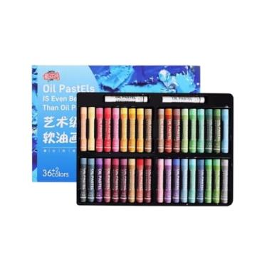 Imagem de Giz Pastel a Óleo 24/36/48 Cores com Bastões Brancos Extras – Textura Suave e Cores Vibrantes – Séries Clássica, Macaron e Morandi – Para Crianças, Estudantes e Artistas (Cor Moranti, 38)