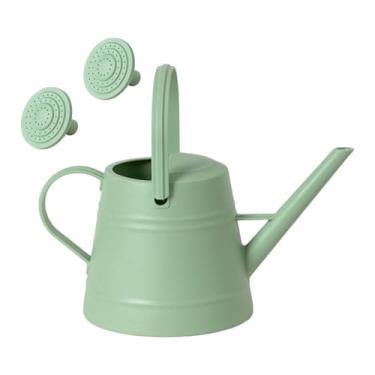 Imagem de Gralara Regador de 1 galão para plantas ao ar livre, flor de casa criativa e prática com 2 cabeças de irrigação removíveis, ferramenta de jardinagem, Verde