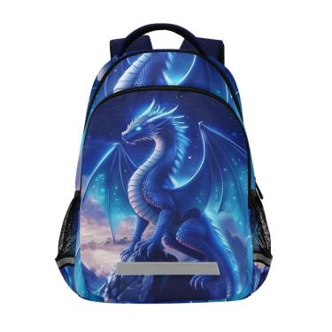 Imagem de Mochila WEVIBOFU Blue Dragon Galaxy Glowing para crianças de 6 a 12 anos
