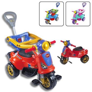 Imagem de Triciclo Carrinho Infantil Moto Passeio Bebê De Empurrar Menino Menina