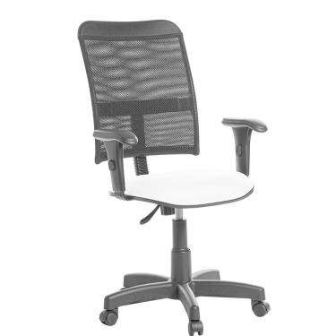 Imagem de Cadeira de Escritório em Tela - Branco - Base Giratória
