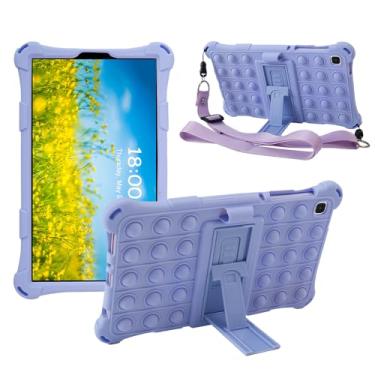 Imagem de Misenya Capa para Samsung Galaxy Tab A7 Lite 22.1 cm 2021 (SM-T220/T225/T227) fina, leve e macia com três dobras (roxa)