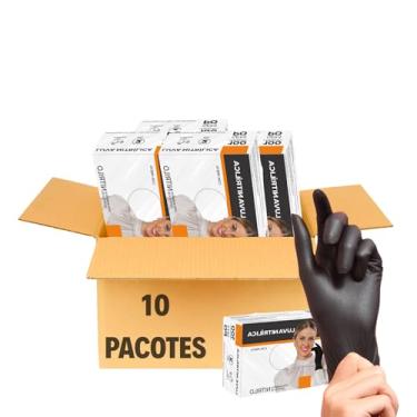 Imagem de Luva Nitrilica Preta sem pó c/ 1000 unidades descartável (P)