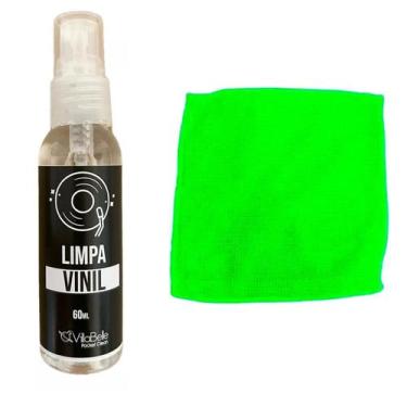 Imagem de Kit Limpeza De Discos Vinis Com Pano Verde Claro - So Produto