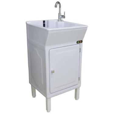 Imagem de Tanque Lavanderia 22 Litros Fibra Para Torneira De Bancada - FIBERBLU,