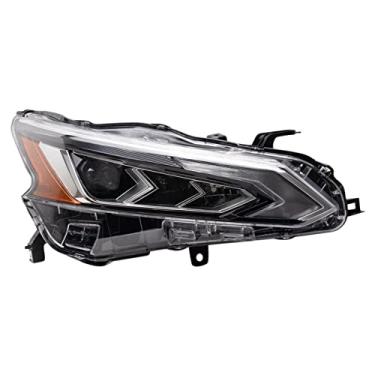 Imagem de TRQ Conjunto de farol lateral do passageiro LED compatível com Nissan Altima 2019-2022 sem faróis de nivelamento automático NI2503266