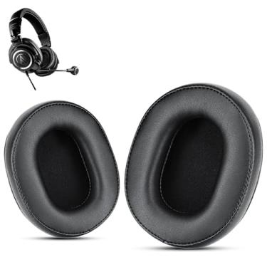 Imagem de Krone Kalpasmos Almofadas auriculares de substituição premium ATH M50X, capas de fone de ouvido Audio Technica para ATH M50 M40X M40 M35 M30 MSR7, almofadas ovais grandes para ATH Série M, almofadas auriculares de espuma viscoelástica mais macias e espessas