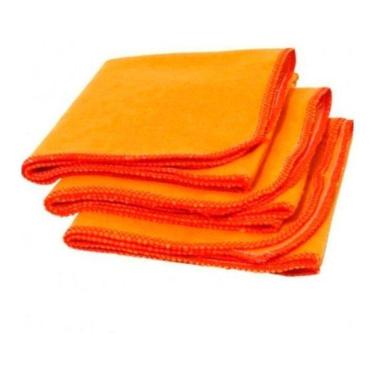 Imagem de Kit 10 Panos Flanela De Limpeza Pequena Multiuso - Laranja