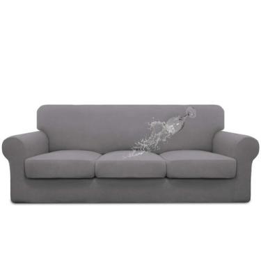 Imagem de Capa de sofá Easy-Going, impermeável, elástica, cinza claro