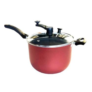 Imagem de PIPOQUEIRA 20CM 4L CEREJA - ALUMINIO COM REVESTIMENTO ANTIADERENTE TAMPA DE VIDRO