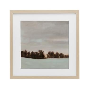 Imagem de Stupell Industries Impressão emoldurada sob vidro Sundown Snow Scene Birch por Megan Lightell, 40,6 x 40,6 cm