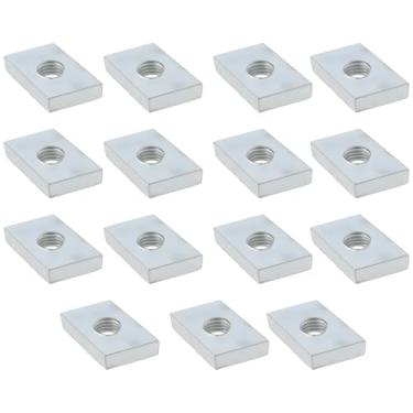 Imagem de Briny River 15 peças M8 T-Slot Nut 23x15x6 mm Losango de aço galvanizado ângulo de placa rosqueada 30° para conectar perfis de alumínio com ranhuras em T