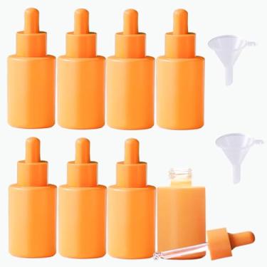 Imagem de 8 frascos conta-gotas de vidro fosco com 2 funis, frasco conta-gotas de óleo essencial à prova de vazamento de 30 ml, frasco dispensador de perfume para óleos essenciais, perfumes e outros líquidos