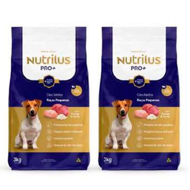 Imagem de Kit Ração Seca Nutrilus Pro+ Frango & Carne para Cães Adultos de Raças Pequenas - 6 Kg (2 pacotes)