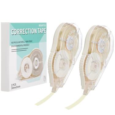 Imagem de WISOPTUS Fita corretiva bege de 3 metros de comprimento, deslizamento suave, sem resíduos, secagem rápida, perfeita para escola, material de escritório, artesanato, anotações, diário (pacote com 2)