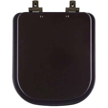 Imagem de Assento Sanitário Mdf Soft Close Quadra Marrom Fosco Para Vaso Deca Com Ferragem Marrom