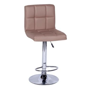 Imagem de BANQUETA CONFORT ESTOFADA CARAMELO BASE CROMADA