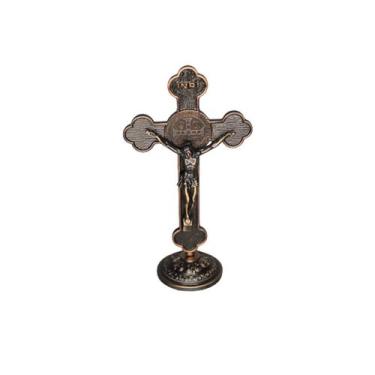 Imagem de Imagem Crucifixo Metal Painel Carro Medalha São Bento 12cm - Príncipe 