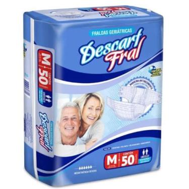 Imagem de Fraldas Geriatricas Descartáveis Descart Fral Tamanho M - 50 Unidades