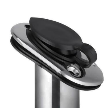 Imagem de Porta Caniço Inox Reforçado Inclinado Com Tampa Em Nylon