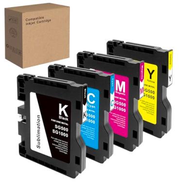 Imagem de SG500 SG1000 Sublimation Ink Cartridge with Latest Upgraded Chip No AB Version Compatible with Sawgrass Virtuoso SG500 SG1000 Printer Pack of 4 (BK/C/M/Y) Y