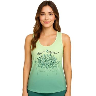 Imagem de Regata Feminina Fitness Yoga Estampa Flor de Lotus Aqui e Agora - Calu
