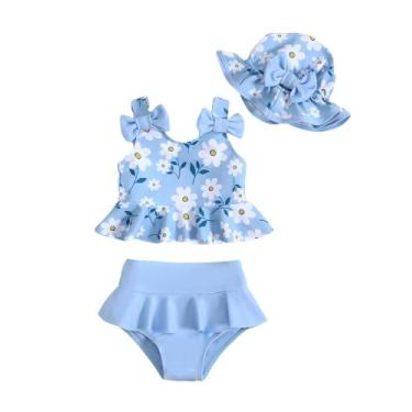 Imagem de Roupa de banho para bebês Mioglrie Girl de 3 a 6 meses com biquíni e t