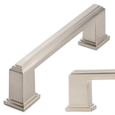 Imagem de Cabinet Pull Handle KOOFIZO Stepped Bar, níquel escovado, pacote com 1