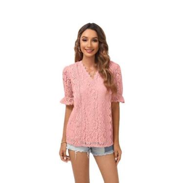 Imagem de Camiseta de moda casual: manga curta modal e algodão para mulheres - L