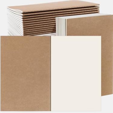 Imagem de cssopenss 30 Pack Blank Kraft Notebook, A5 Blank Paper Sketchbook, 8.3x5.5 Inches Notebook Bulk for Work, Drawing, Doodling, Writing, Student Gift School Office Supplies, 60 Pages