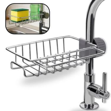 Imagem de Suporte Organizador Para Esponja De Lavar Louça Em Aço Inox - Suporte 