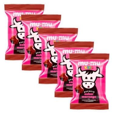 Imagem de Kit 5 Chocolate Mu-Mu Kids Neugebauer Morango 15,6g