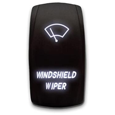 Imagem de Limpador de para-brisa - branco - interruptor de luz dupla - basculante LED gravado a laser STARK - 20A 12V ON/OFF 5 pinos