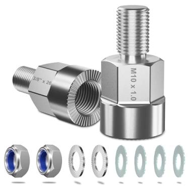Imagem de EMTB 2 peças adaptador de eixo de bicicleta para M10 x 1.0, 3/20.3 cm x 26, adaptador de acoplamento de reboque de bicicleta de aço inoxidável, adaptador universal de engate de cubo para bicicleta