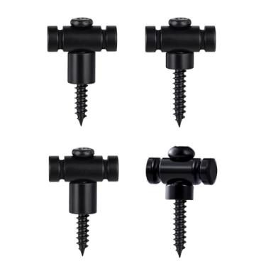 Imagem de TUOREN 2 conjuntos de retentores de cordas de guitarra elétrica guia de árvores peça de substituição compatível com guitarra elétrica estilo Fender Strat Tele (preto)