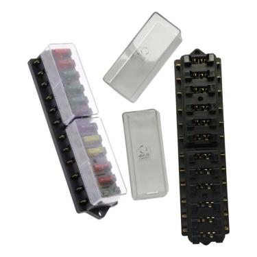 Imagem de 2X Caixa Fusível 12 Vias Tipo Régua Universal Sem Barrament