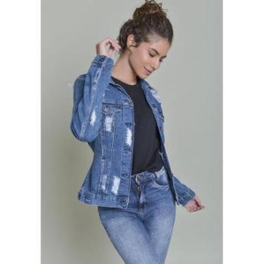 Imagem de Jaqueta Jeans Dialogo Destroyed Stonada Com Bolso-Feminino