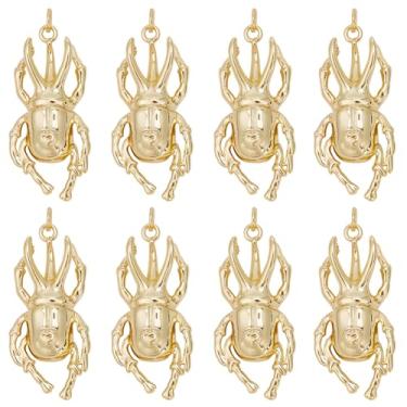 Imagem de Beebeecraft 1 caixa, 10 peças, berloques de besouro, banhado a ouro 18 K, inseto, animal para fazer joias DIY
