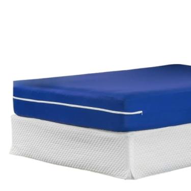 Imagem de Capa Protetora Para ColchãO Casal Queen/King - Com ZíPer Completo E Malha RespiráVel - Protetor ImpermeáVel E AntiáCaros(Azul Royal,Queen)