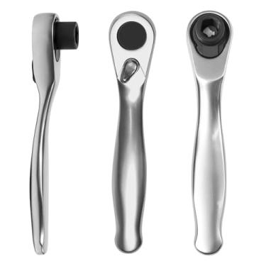 Imagem de Conjunto de mini chaves de fenda catraca de 72 dentes, alça de catraca compacta de 1/10.2 cm com suporte magnético, ideal para espaços apertados e tarefas de reparo de precisão (acabamento cromado)