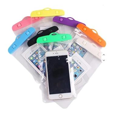 Imagem de Capa Impermeável Universal para Celular, Compatível com Smartphones até 6,5 Polegadas, PVC à Prova D'água, Preto