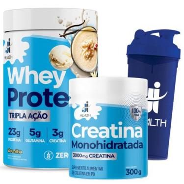 Imagem de Kit Whey Protein 720g + Creatina Pura 300g + Coqueteleira 700ml - Alta