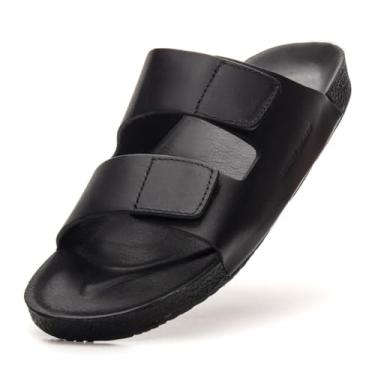 Imagem de Sandália Conforto Casual de Couro Masculino Burly Heads Nobuck Black Novo (Preto, BR, Adulto, Numérico, 44)